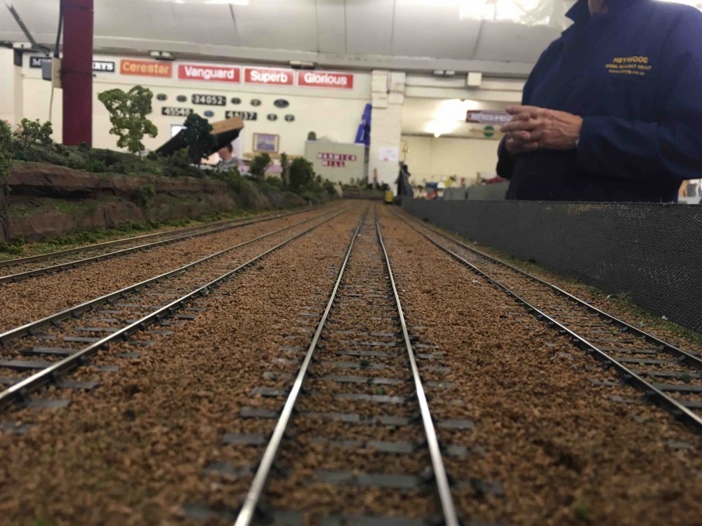 Model railway with enthusiast