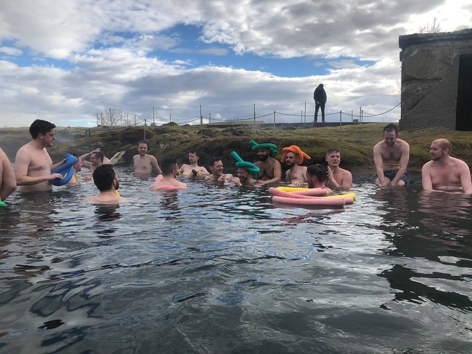 Choir in a hot spring in Iceland