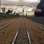 Model railway with enthusiast